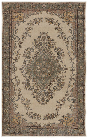 Naturel Over Dyed Vintage Rug 5'8'' x 8'11'' ft 172 x 273 cm