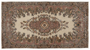 Naturel Over Dyed Vintage Rug 4'9'' x 9'2'' ft 145 x 279 cm