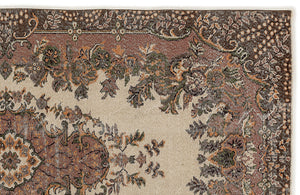 Naturel Over Dyed Vintage Rug 4'9'' x 9'2'' ft 145 x 279 cm
