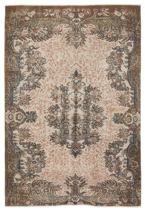 Naturel Over Dyed Vintage Rug 5'11'' x 8'8'' ft 180 x 265 cm