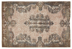 Naturel Over Dyed Vintage Rug 5'11'' x 8'8'' ft 180 x 265 cm