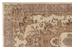 Beige Over Dyed Vintage Rug 5'6'' x 9'1'' ft 167 x 276 cm