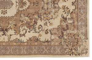 Beige Over Dyed Vintage Rug 5'6'' x 9'1'' ft 167 x 276 cm