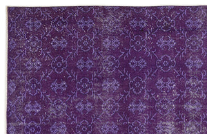 Purple Over Dyed Vintage Rug 6'1'' x 9'1'' ft 185 x 276 cm