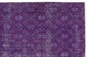 Purple Over Dyed Vintage Rug 6'1'' x 9'1'' ft 185 x 276 cm