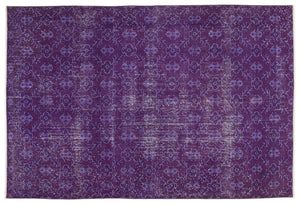 Purple Over Dyed Vintage Rug 6'1'' x 9'1'' ft 185 x 276 cm