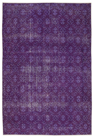 Purple Over Dyed Vintage Rug 6'1'' x 9'1'' ft 185 x 276 cm
