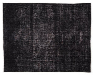 Black Over Dyed Vintage XLarge Rug 9'1'' x 11'4'' ft 276 x 345 cm