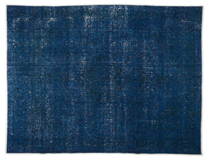 Turquoise Over Dyed Vintage XLarge Rug 9'7'' x 12'7'' ft 293 x 383 cm