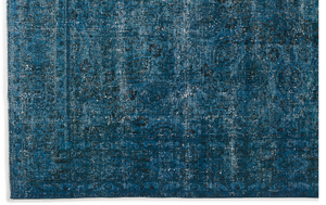 Retro Design Turquoise Over Dyed Vintage XLarge Rug 9'6'' x 12'3'' ft 290 x 374 cm