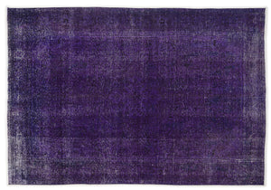 Purple Over Dyed Vintage Rug 6'4'' x 9'3'' ft 194 x 283 cm