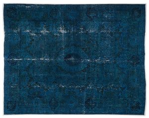 Turquoise Over Dyed Vintage XLarge Rug 9'6'' x 11'11'' ft 290 x 364 cm