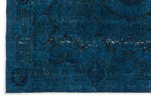 Turquoise Over Dyed Vintage XLarge Rug 9'6'' x 11'11'' ft 290 x 364 cm