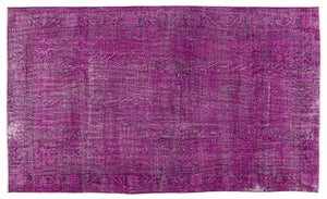 Fuchsia Over Dyed Vintage Rug 6'3'' x 10'6'' ft 190 x 320 cm