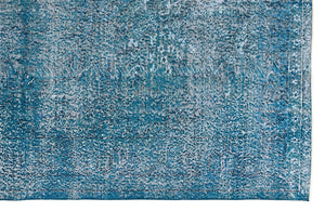 Turquoise Over Dyed Vintage Rug 5'11'' x 9'3'' ft 180 x 281 cm