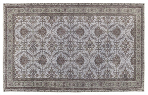 Gray Over Dyed Vintage Rug 5'10'' x 9'3'' ft 178 x 282 cm