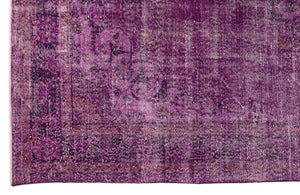 Fuchsia Over Dyed Vintage Rug 6'7'' x 10'11'' ft 201 x 334 cm