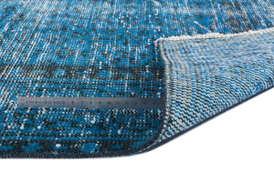 Turquoise  Over Dyed Vintage Rug 5'4'' x 8'9'' ft 163 x 267 cm