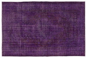 Purple Over Dyed Vintage Rug 6'9'' x 10'4'' ft 205 x 314 cm