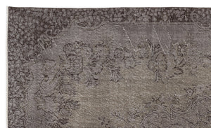 Gray Over Dyed Vintage Rug 5'5'' x 9'1'' ft 164 x 278 cm