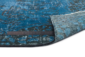 Turquoise Over Dyed Vintage Rug 5'7'' x 9'1'' ft 170 x 276 cm