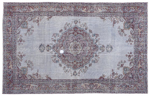 Blue Over Dyed Vintage Rug 5'10'' x 9'3'' ft 178 x 282 cm