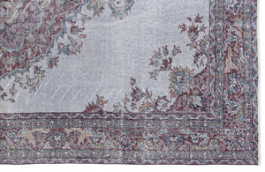 Blue Over Dyed Vintage Rug 5'10'' x 9'3'' ft 178 x 282 cm