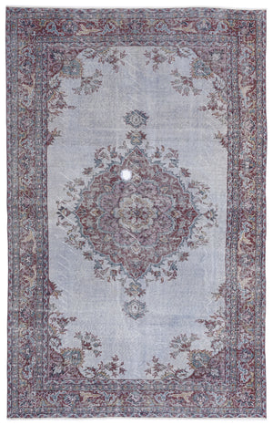 Blue Over Dyed Vintage Rug 5'10'' x 9'3'' ft 178 x 282 cm