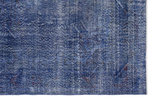 Blue Over Dyed Vintage Rug 6'1'' x 10'4'' ft 185 x 315 cm