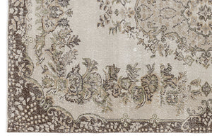 Beige Over Dyed Vintage Rug 5'8'' x 9'3'' ft 173 x 281 cm