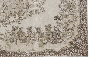 Beige Over Dyed Vintage Rug 5'8'' x 9'3'' ft 173 x 281 cm