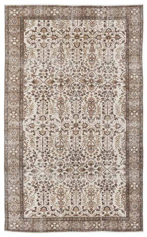 Beige Over Dyed Vintage Rug 5'5'' x 8'11'' ft 164 x 273 cm