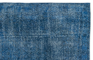 Turquoise Over Dyed Vintage Rug 5'3'' x 9'0'' ft 161 x 275 cm