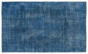 Turquoise Over Dyed Vintage Rug 5'3'' x 9'0'' ft 161 x 275 cm
