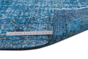 Turquoise Over Dyed Vintage Rug 5'9'' x 9'9'' ft 175 x 297 cm