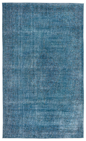 Turquoise Over Dyed Vintage Rug 5'9'' x 9'9'' ft 175 x 297 cm