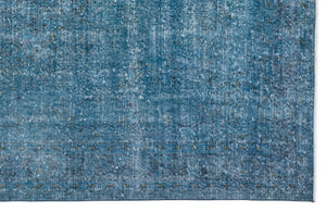 Turquoise Over Dyed Vintage Rug 5'9'' x 9'9'' ft 175 x 297 cm