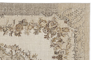 Beige Over Dyed Vintage Rug 6'4'' x 9'6'' ft 192 x 290 cm