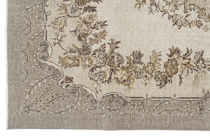Beige Over Dyed Vintage Rug 6'4'' x 9'6'' ft 192 x 290 cm
