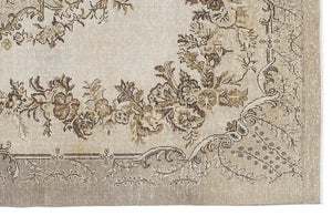 Beige Over Dyed Vintage Rug 6'4'' x 9'6'' ft 192 x 290 cm