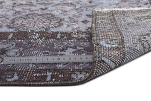 Blue Over Dyed Vintage Rug 5'8'' x 9'12'' ft 173 x 304 cm