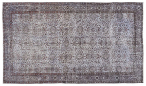 Blue Over Dyed Vintage Rug 5'8'' x 9'12'' ft 173 x 304 cm