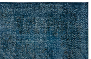 Turquoise Over Dyed Vintage Rug 5'7'' x 9'1'' ft 169 x 276 cm