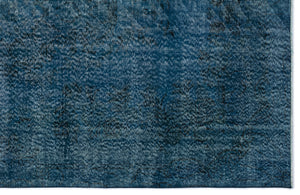 Turquoise Over Dyed Vintage Rug 5'7'' x 9'1'' ft 169 x 276 cm