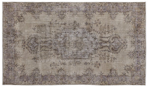 Beige Over Dyed Vintage Rug 5'9'' x 9'10'' ft 176 x 299 cm