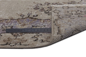 Beige Over Dyed Vintage Rug 5'9'' x 9'10'' ft 176 x 299 cm