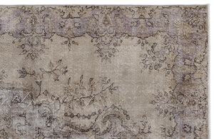 Beige Over Dyed Vintage Rug 5'9'' x 9'10'' ft 176 x 299 cm
