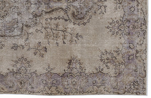 Beige Over Dyed Vintage Rug 5'9'' x 9'10'' ft 176 x 299 cm
