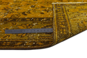 Yellow Over Dyed Vintage Rug 5'6'' x 9'6'' ft 167 x 290 cm
