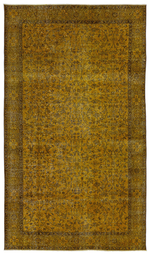Yellow Over Dyed Vintage Rug 5'6'' x 9'6'' ft 167 x 290 cm